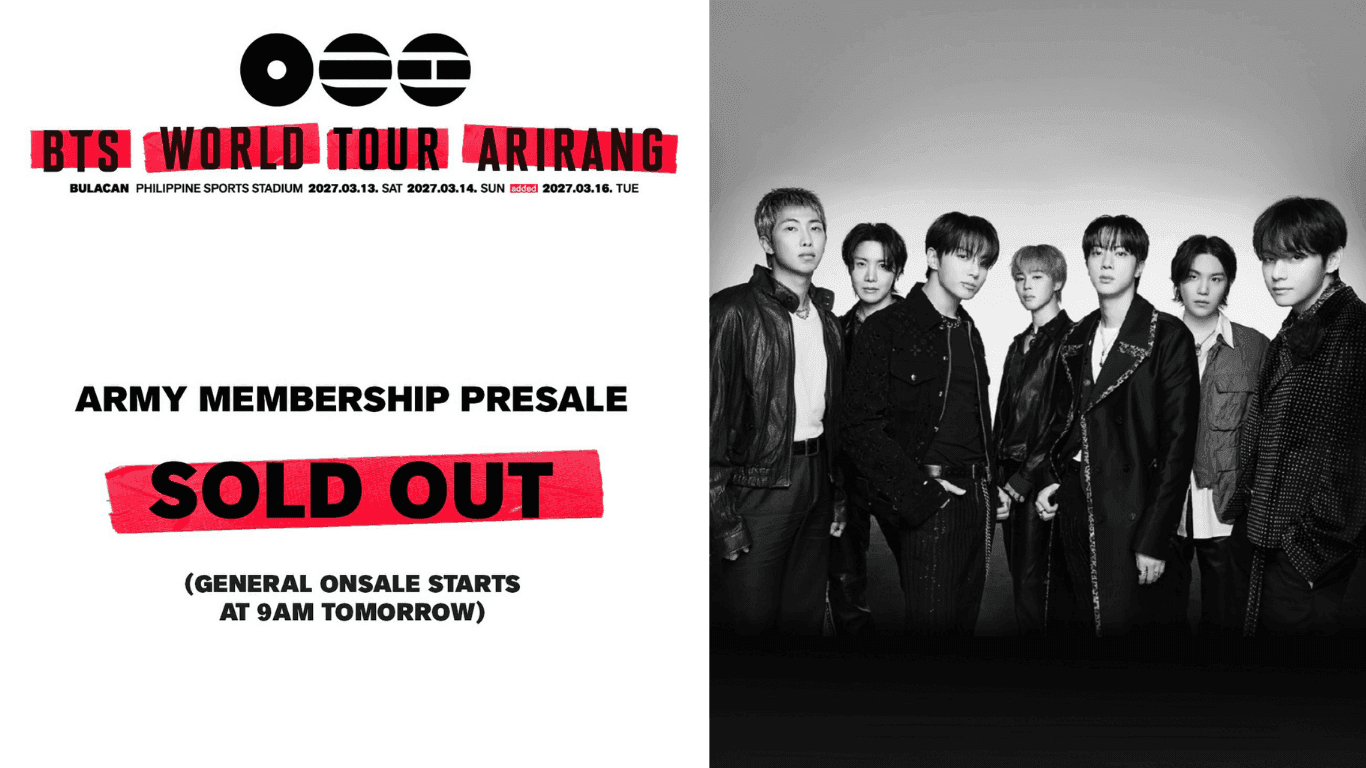 Day 3 presale, sold out agad!: BTS Arirang sa Philippine Sports Stadium, kaabang-abang