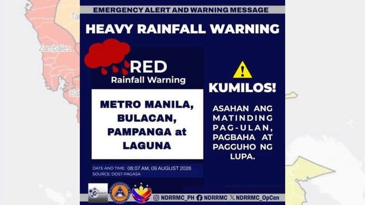 Red Rainfall Warning, itinaas na sa ibang lugar