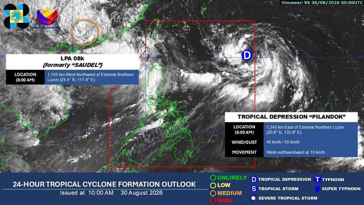 LPA being monitored inside PAR now a tropical depression 