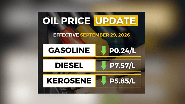 Petrolyo, may rollback simula Setyembre 29