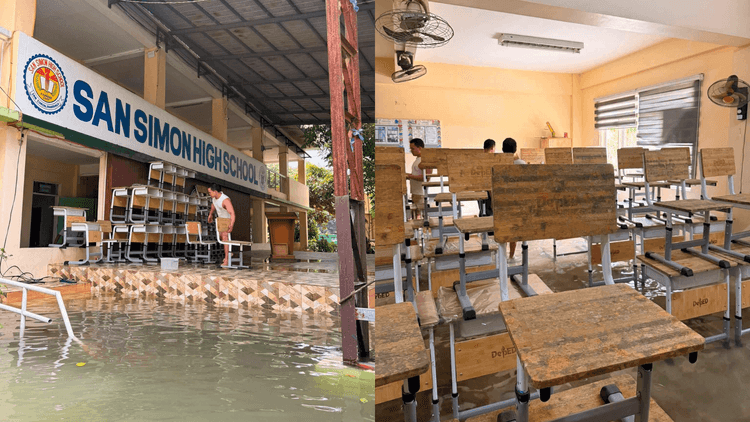 Matinding pagbaha sa San Simon High School sa Pampanga