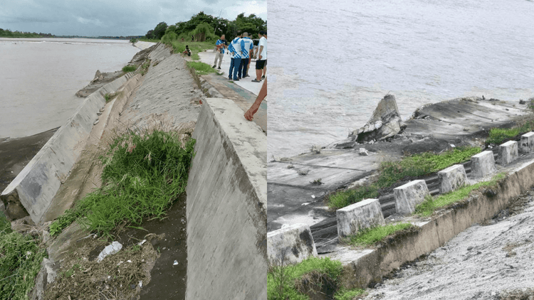 Bahagi ng dike sa Tarlac, bahagyang nasira dahil sa habagat