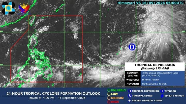 PAGASA monitoring tropical depression outside PAR