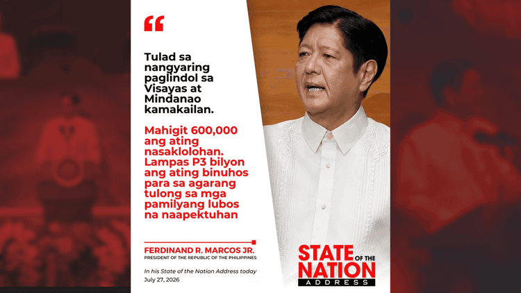 Marcos: P3 bilyon inilaan para sa mga biktima ng lindol