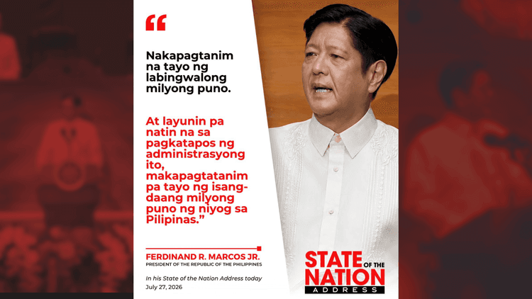 18 milyong puno naitanim sa ilalim ng administrasyong Marcos