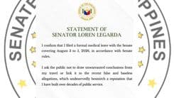 Sen. Loren Legarda: "huwag iugnay ang aking biyahe sa mga alegasyon"