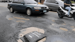 Asphalt sa sako, ginamit na pantapal sa lubak sa General Santos Avenue