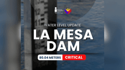 La Mesa Dam umakyat sa 80.04 metro, nananatiling kritikal