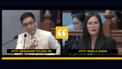 Sison, pinatanggal sa record ang pahayag ni Tolosa na “abogadong walang alam”