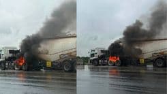 Nasunog na truck sa SLEX
