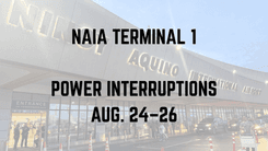 NAIA Terminal 1 to Experience Scheduled Power Interruptions Aug. 24 to 26