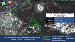 "Queenie" maintains strength while decelerating over PHL Sea