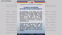 BJMP Confirms Marcoleta in Custody, Says No Special Treatment Will Be Given