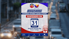 Expanded number coding scheme, suspendido ngayong National Heroes Day