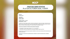 Visayas Grid, muling sasailalim sa red at yellow alert ngayong Oktubre 28
