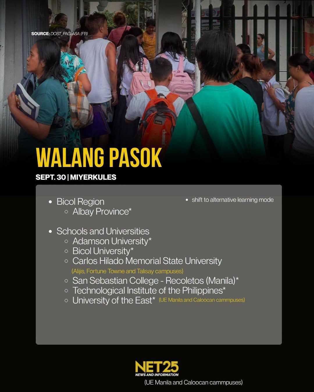Klase sa Albay at ilang paaralan sa bansa, suspendido ngayong Setyembre 30 dahil sa transport strike.jpg