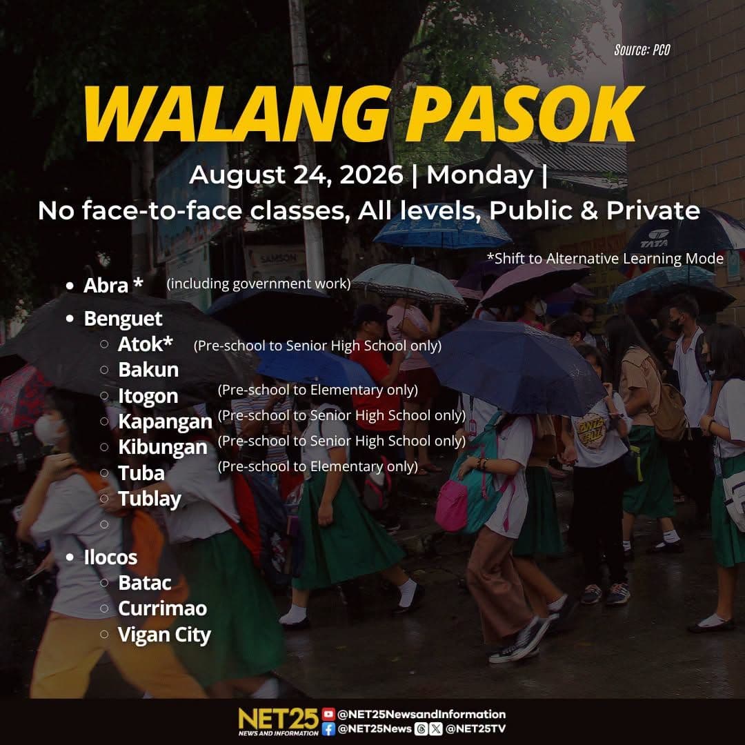 Klase sa ilang lugar sa bansa, suspendido ngayong Lunes, Agosto 24..jpg