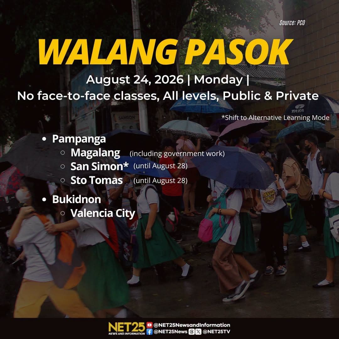 Klase sa ilang lugar sa bansa, suspendido ngayong Lunes, Agosto 24.jpg