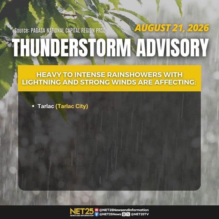 Weather update as of 3PM, August 21, 2026