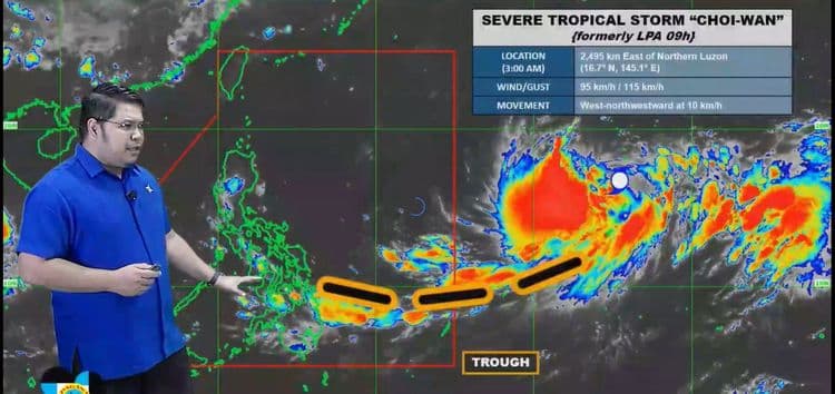 Bagyong Choi-Wan, isa nang Severe Tropical Storm