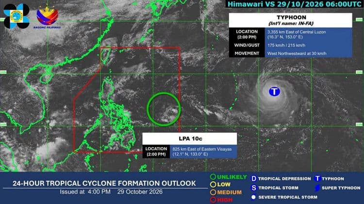 LPA sa loob ng PAR, binabantayan ng PAGASA; Bagyong In-fa nasa labas pa