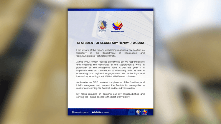 DICT Secretary Aguda, itinangging magbibitiw sa puwesto