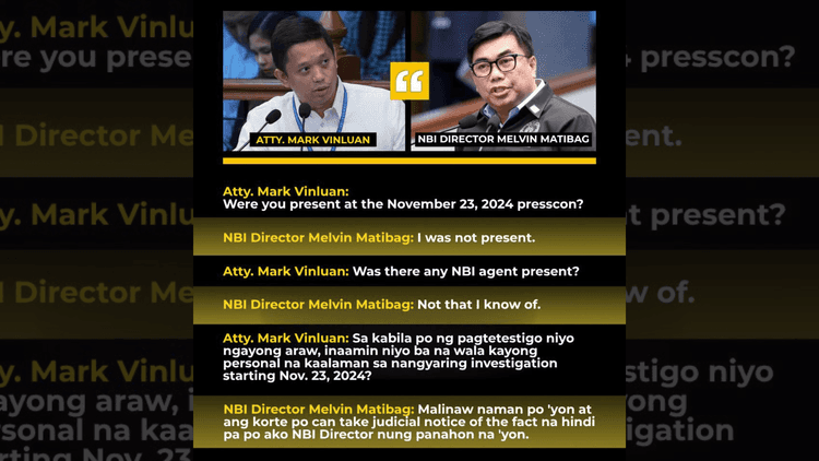 Atty. Mark Vinluan, kinuwestiyon ang testimonya ni NBI Dir. Melvin Matibag sa impeachment trial