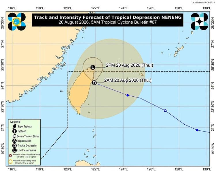 Bagyong Neneng, huling namataan sa hilaga ng Batanes; inaasahang mag-landfall sa Taiwan