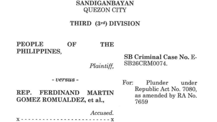 Dating Speaker Martin Romualdez, naghain ng mosyon para sa hospital confinement sa Sandiganbayan