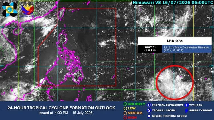 LPA outside PAR has "high" chance of developing into tropical depression: PAGASA