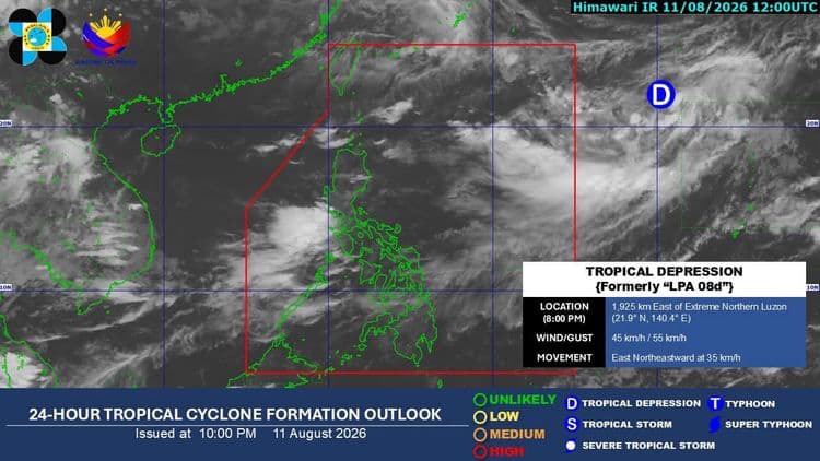 LPA monitored outside PAR now a tropical depression