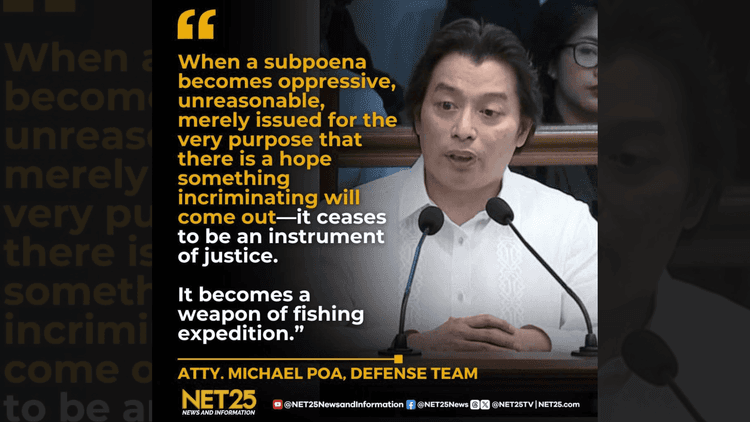 Atty. Michael Poa sa hiling na subpoena sa financial records ni VP Sar