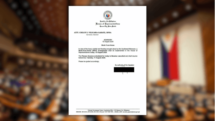 Kamara naka-WFH dahil sa malakas na ulan at baha
