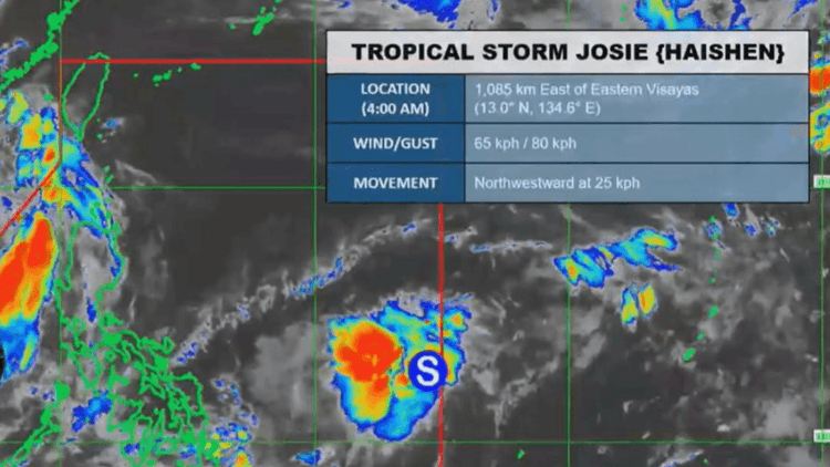 Bagyong Josie, inaasahang lalabas ng PAR mamayang gabi o bukas ng madaling araw
