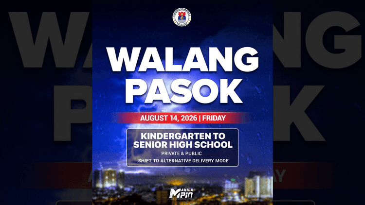 Klase mula Kindergarten hanggang Senior High School sa Maynila, suspendido ngayong Biyernes, Agosto 14