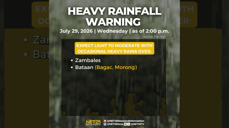 PAGASA: LPA nagdudulot ng ulan sa iba't ibang bahagi ng bansa; panaka-nakang ulan sa Zambales at Bataan