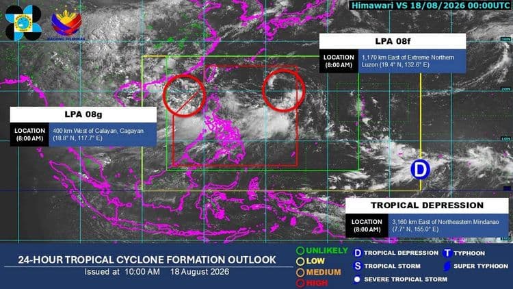 LPA sa loob ng PAR, may mataas na tiyasang maging Tropical Depression