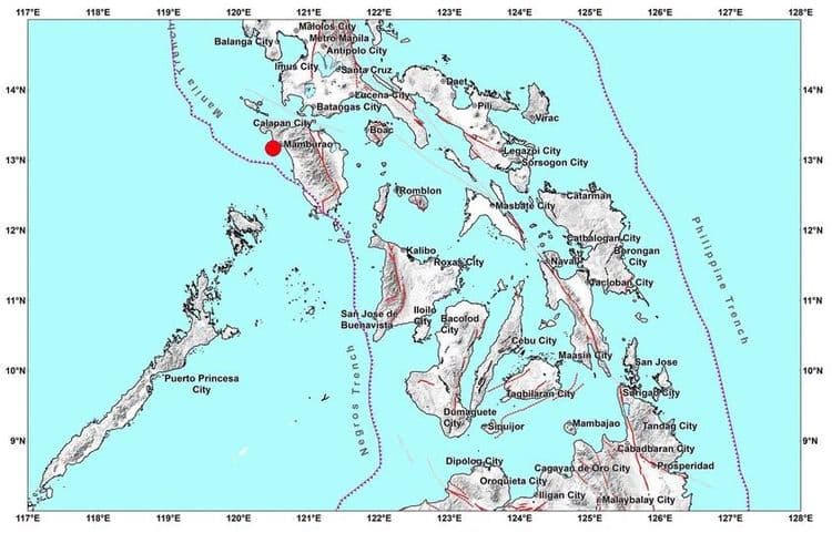 Magnitud 5.4 na lindol, yumanig sa Mamburao, Occidental Mindoro; naramdaman sa iba't ibang lugar