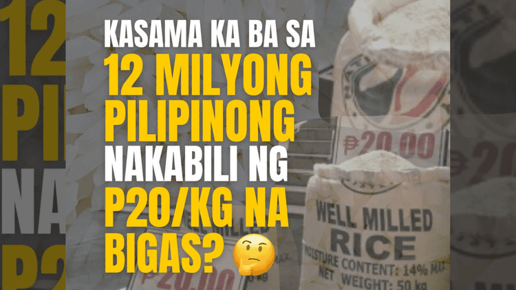 Mahigit 12 milyong Pilipino, nakamit ang ₱20 kada kilong bigas sa ilalim ng programang ibinida sa SONA