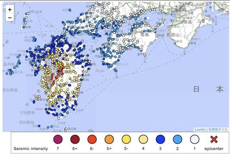 Magnitude 7.1 na lindol, yumanig sa Kumamoto Prefecture, Kyushu, Japan; Tsunami warning, inilabas