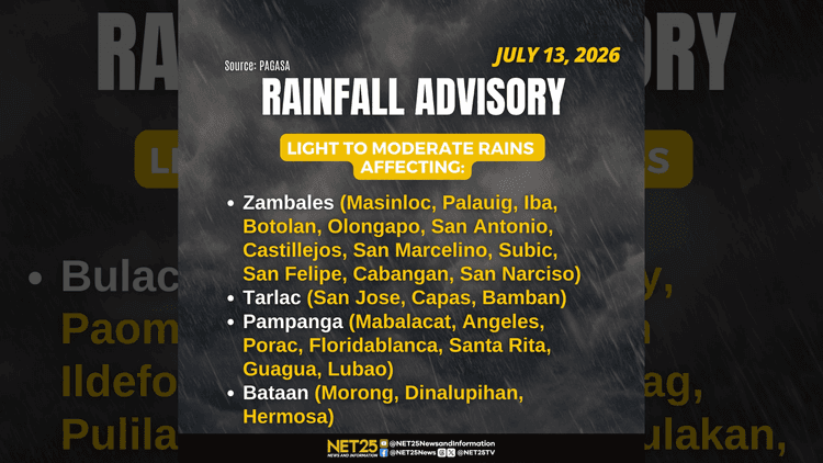 Pag-ulan dulot ng habagat, inaasahan at nararanasan sa ilang lalawigan sa Central Luzon
