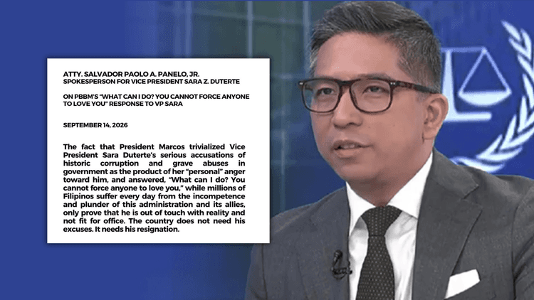 Panelo: “The country needs his resignation”