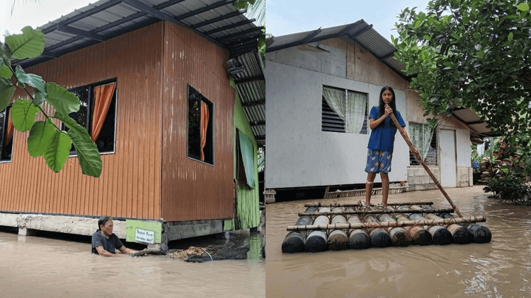 Abot-dibdib ang baha sa San Enrique, Negros Occidental