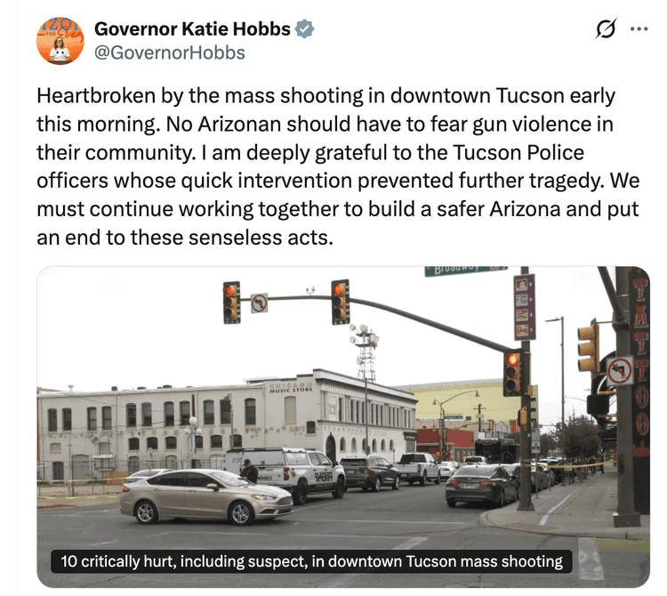 Shooting in Tucson, Arizona, leaves 10 people wounded, including suspect