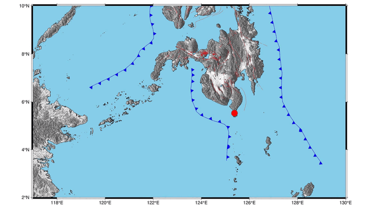 Magnitude 5.0 na lindol yumanig sa Sarangani Island