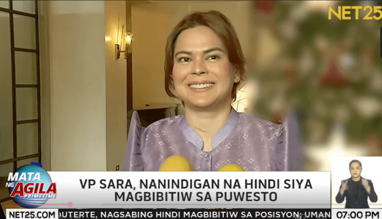 VP Sara, hindi magbibitiw sa puwesto
