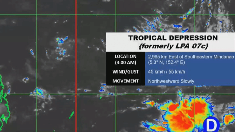 Tropical depression sa labas ng PAR, binabantayan ng PAGASA; malaki ang tiyansang malusaw