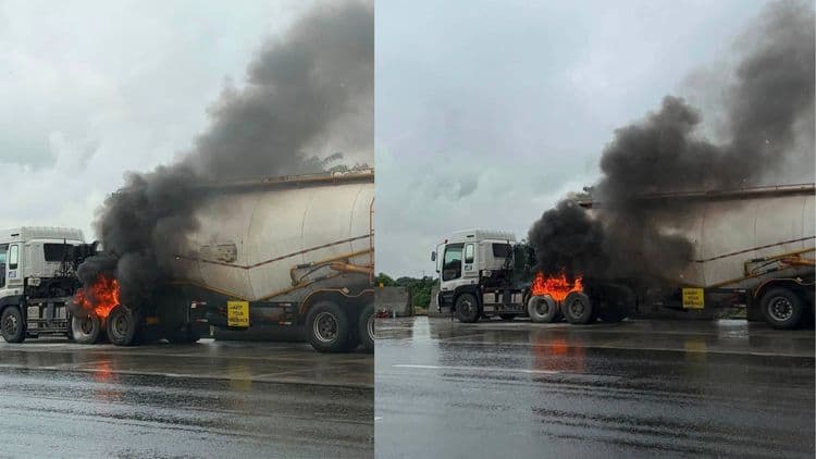 Nasunog na truck sa SLEX