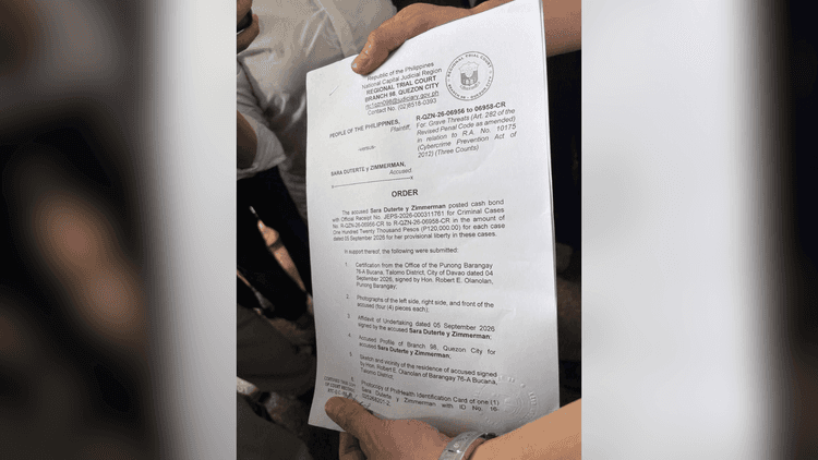 VP Sara, may lifting order matapos magpiyansa sa grave threats cases