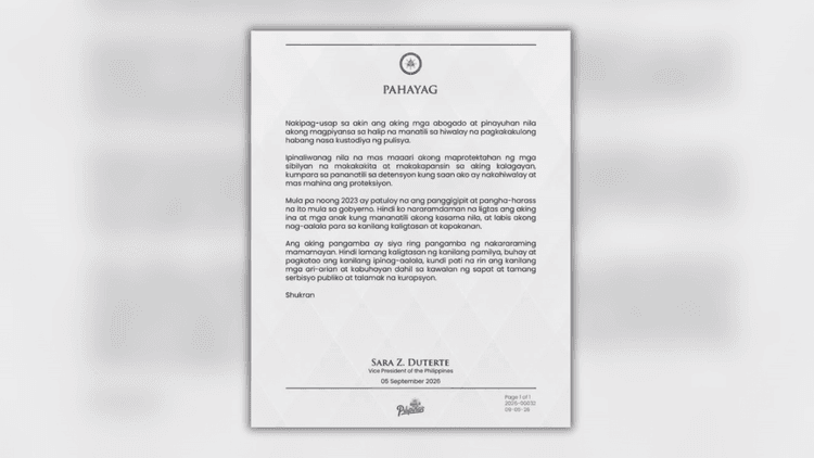 VP Sara, nagpiyansa matapos ilabas ang warrant of arrest